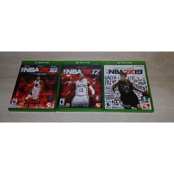Lot Of 3 Xbox One NBA 2k16 2k17 & 2k19 Games Includes Fold Out Cardboard Poster - Picture 1 of 16